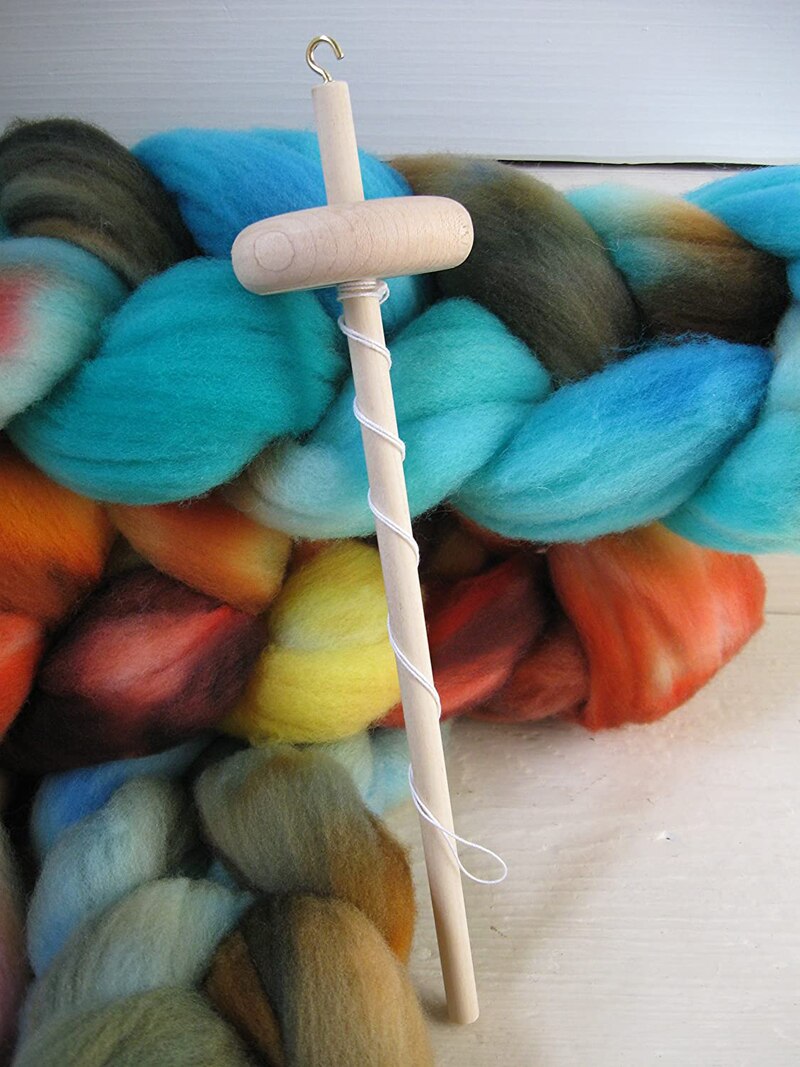 1Pcs Spindle Top Whorl Yarn Spin Hand Carved Wooden Tool for Beginners Spindle Hand Spinning