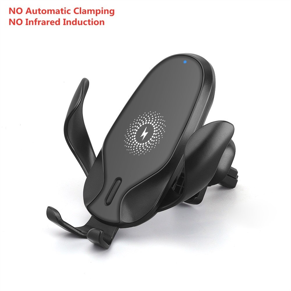 15W rápido Qi cargador inalámbrico de coche inducción infrarroja sujeción automática soporte de teléfono de coche para iPhone 11 XS XR X 8 Samsung S20 S10: Style B Black