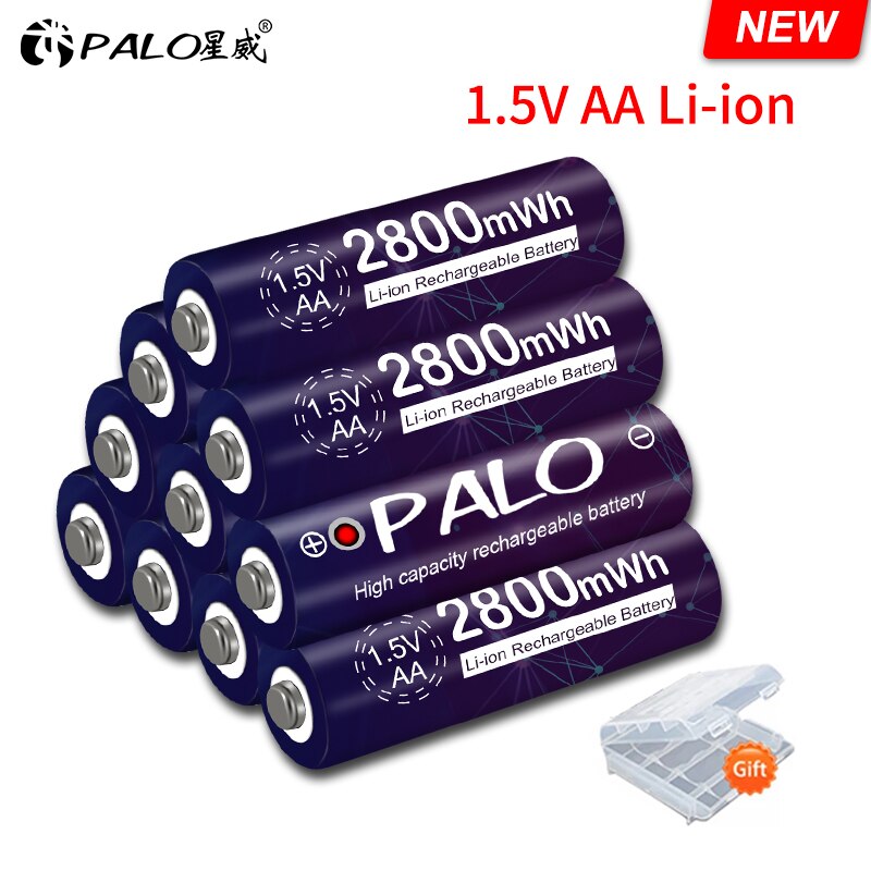 Lithium-Ion Batterij Polymeer Oplaadbare Batterijen Voor Thermometer Game Console Speelgoed Palo 1.5V Aa Li-Ion Batterij 2A 1.5V 2800mWh