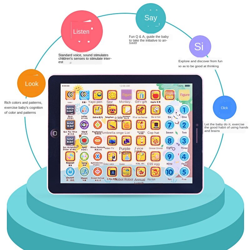 Kinderen Intelligente Muziek Vroege Onderwijs Leren Machine Touch Screen Dot Lezen Machine Educatief Speelgoed Jongens En Meisjes B