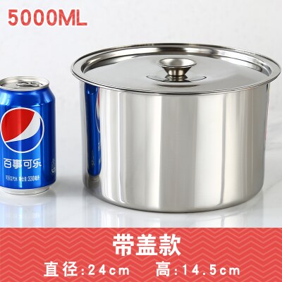 kitchen accessories meal prep serving bowl soup pot with lid ureens noodle cans seasoning oil container 1pc: 5000ml