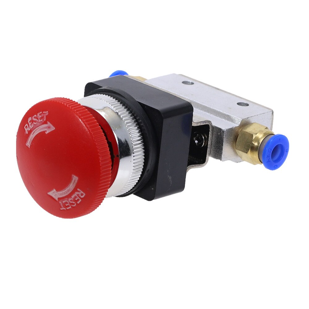 1PCS Red Mushroom Cap Emergency stop Button Self Lock 2 Position 3 Way Air Pneumatic Mechanical Valve MOV-3 1/8" Thread