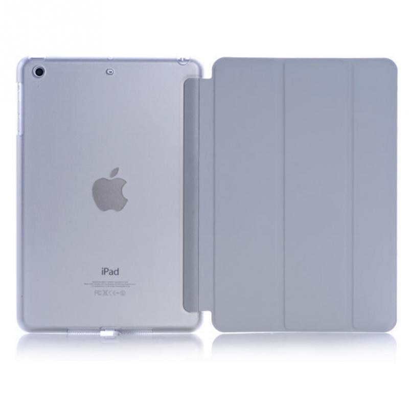 Ultra-thin Slim Tablet Case for iPad mini 4 Case Flip Magnetic Folding PVC A1538 A1550 Cover for iPad mini 4 Flip Smart Case: Grey