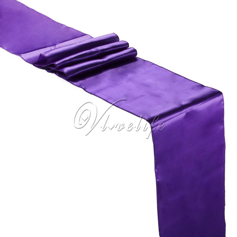 Purple Satin Table Runner 12" x 108" Wedding Party Home Hotel Table Decor Suppies 30x275cm