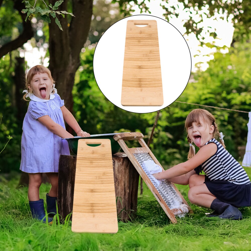 Wooden Washboard Old-fashioned Laundry Washboard Antislip Shirts Cleaning Washboard