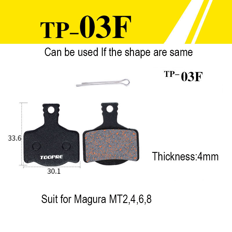 TOOPRE Mountain Bicycle Bike Disc Brake Pads Copper Fiber Semi Metal for Shimano M446 355 395 BB5 SRAM AVID HAYES Magura ZOOM