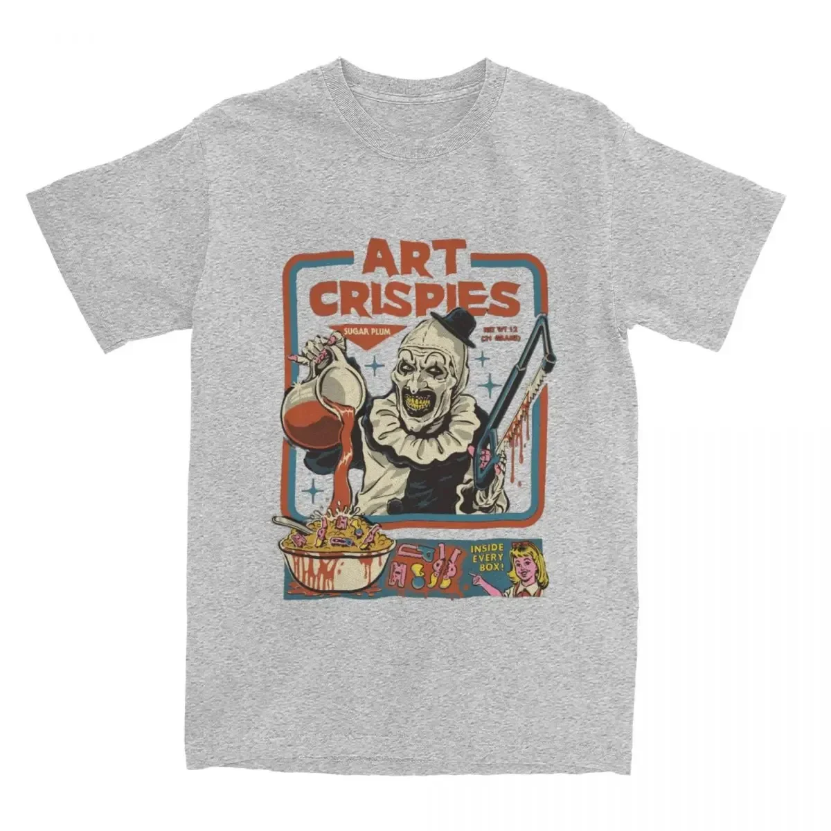 Art Crispies Terrifier Clown Shirt Apparel Men Women's Pure Retro Horror Tee Shirt Clothes Graphic Printing 71724