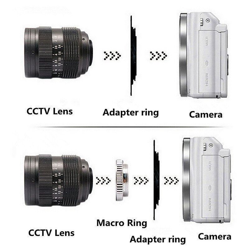 35 millimetri F/1.7 C-montare Macchina Fotografica CCTV Primo Obiettivo con Anello Adattatore per Sony α7S α7R α6000 NEX-7 NEX-5C NEX-5N NEX-C3