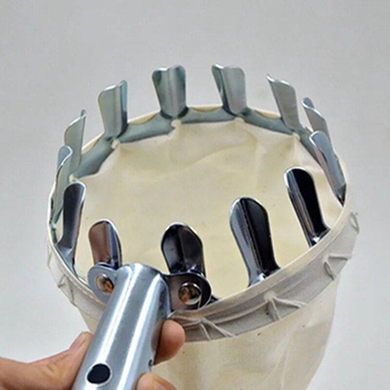 Metal Fruit Picker Fabric Bag Orchard Garden Tools Apple, Lemon, Orange, Plum Agricultural Fruit Picking Tool