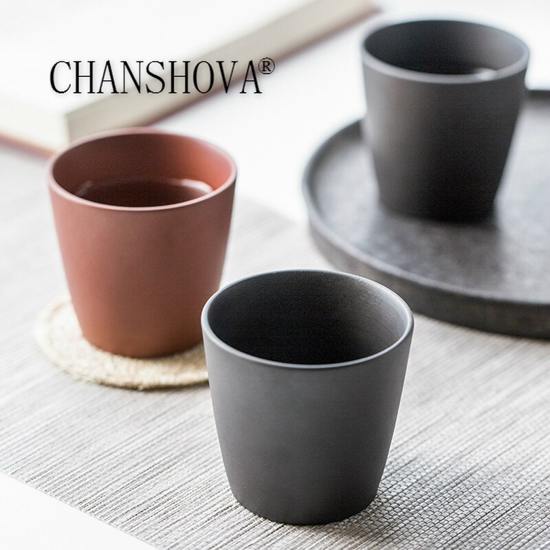 CHANSHOVA-taza de té de cerámica de arcilla púrpura de estilo retro chino, pequeñas tazas de café, juego de té sencillo, 100ml, H549