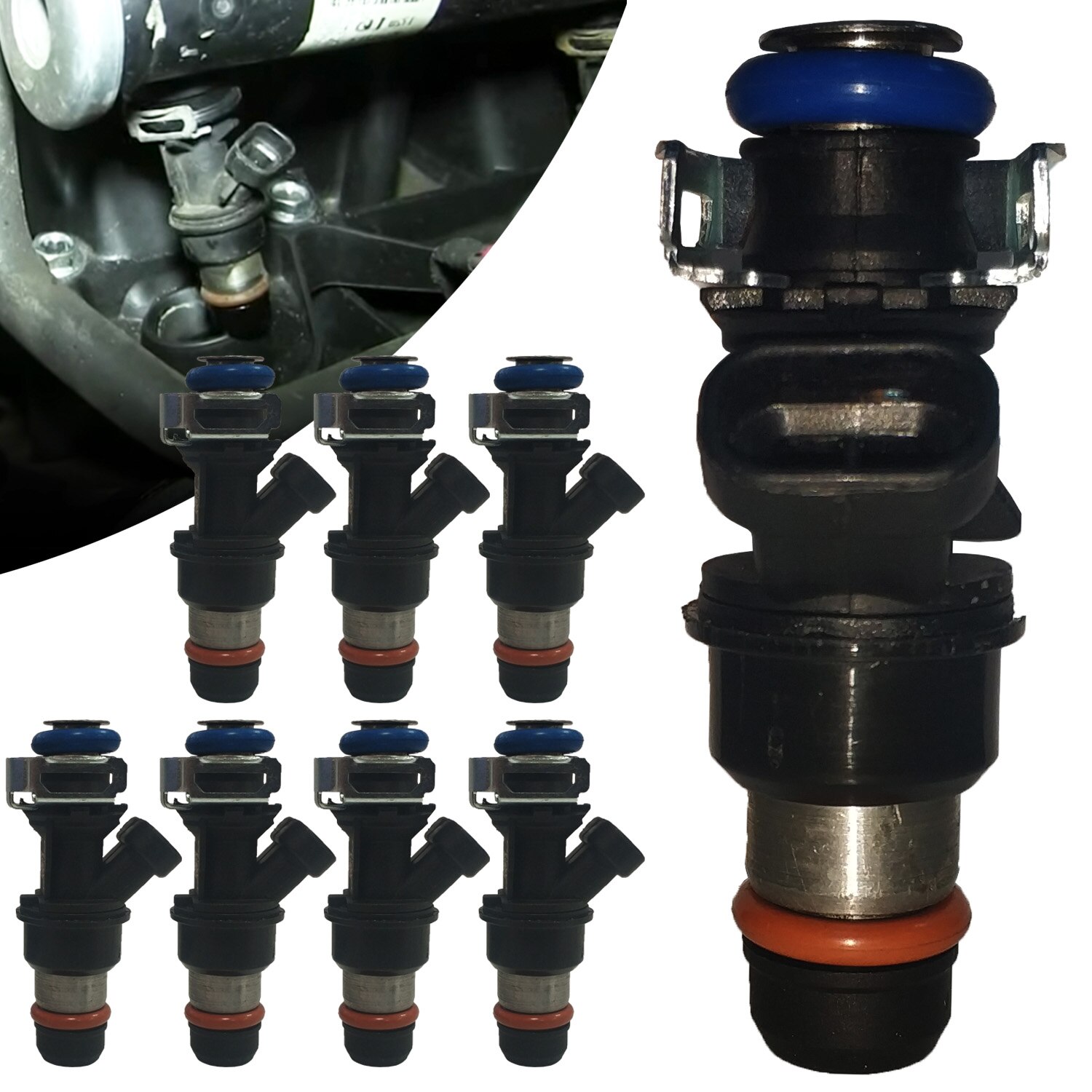8x Fuel Injectors For Chevrolet Silverado 1500 Avalanche Suburban Tahoe Colorado Cadillac Escalade ESV EXT 2007 - 17113553