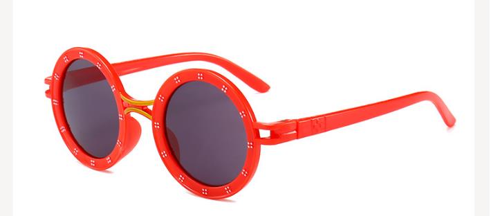 Brand Kids Sunglasses punk Children Girls Sun Glasses diamond Frame UV400 Mirror Eyewear NX: red gray