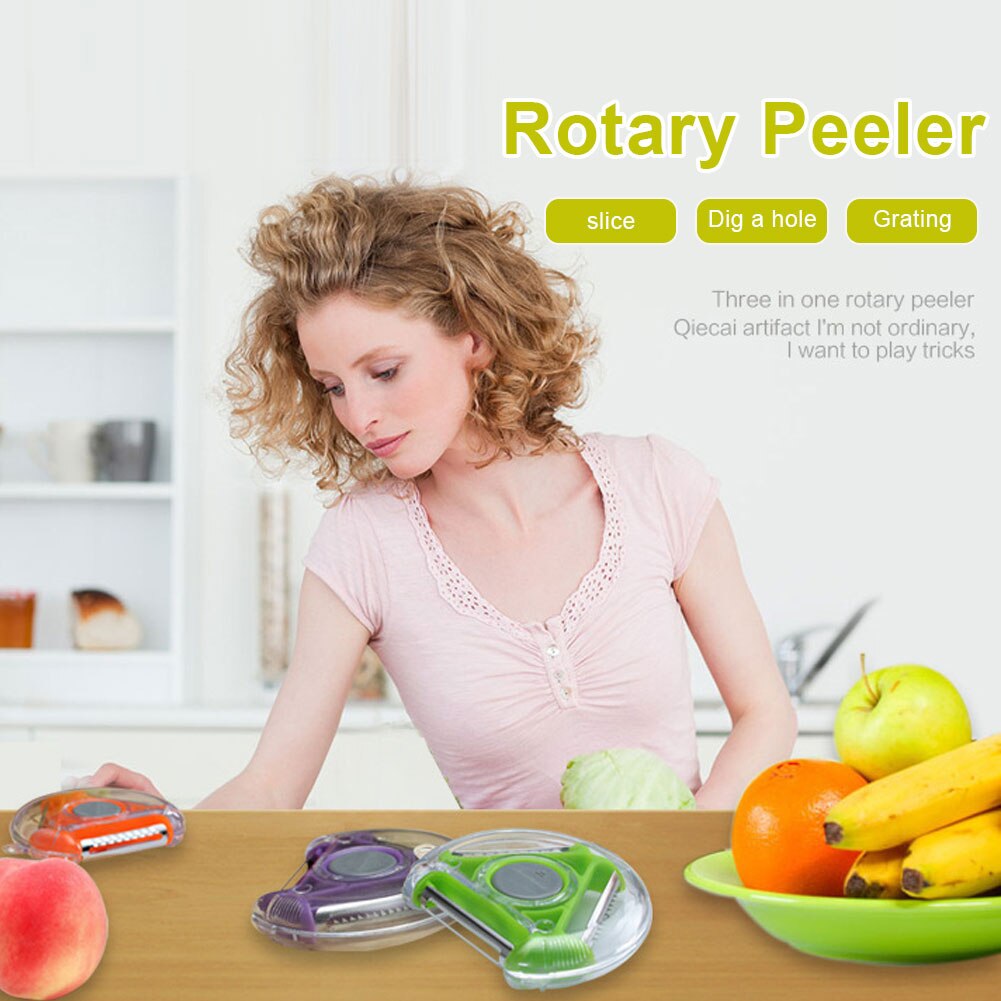 Peeler Rotary Vegetable Multi-function 3 In 1 Stainless Steel Peeler Sharp Blade Fruits Potato Carrots Kitchen Accessories Tools