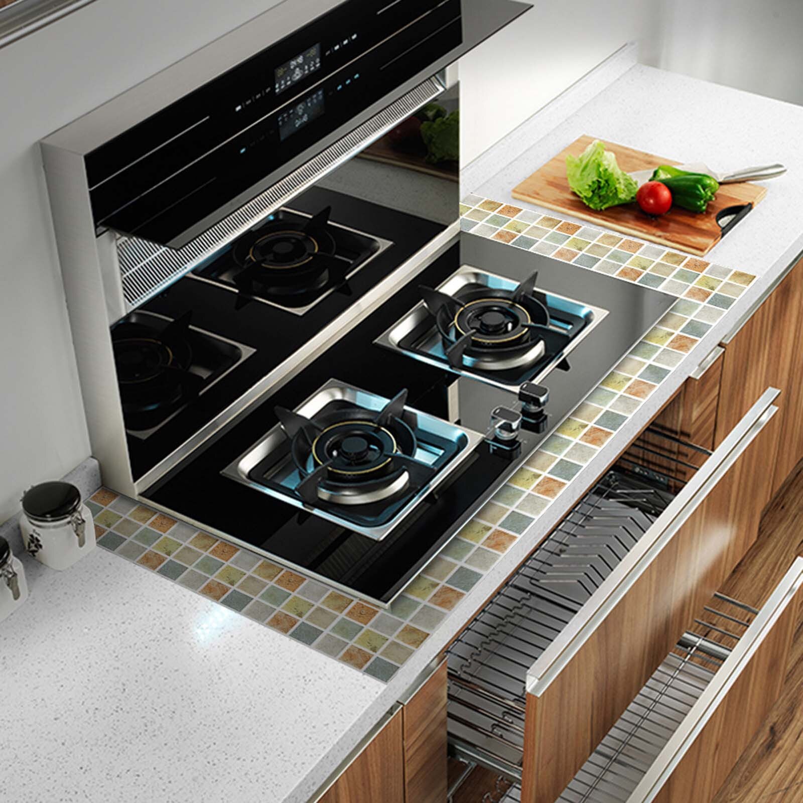 20PC mozaika 3D ściana kafelkowa naklejka Backsplash samoprzylepna DIY kuchnia łazienka naklejka ścienna robić domu naklejki ścienne winylowe dekoracyjne naklejki