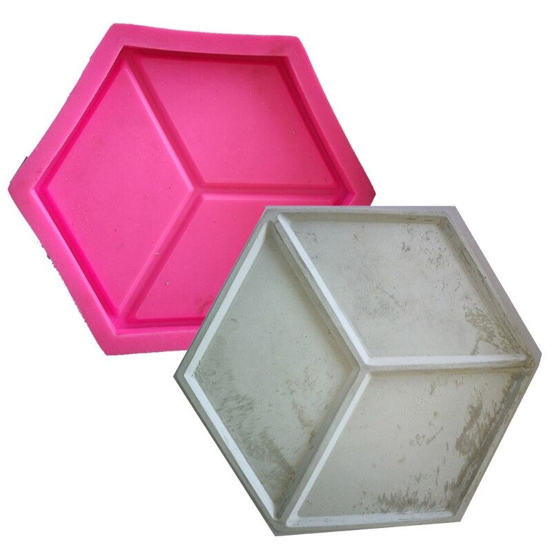 Hexagon Geometric Concrete Wall Tile Brick Silicone Mold Background Decoration DIY Cement Plaster Mould