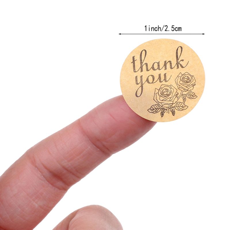 500 stuks/rol 15 ontwerpen bloemen bedankjes kraft stickers ronde zegellabels handgemaakte scrapbooking verpakking