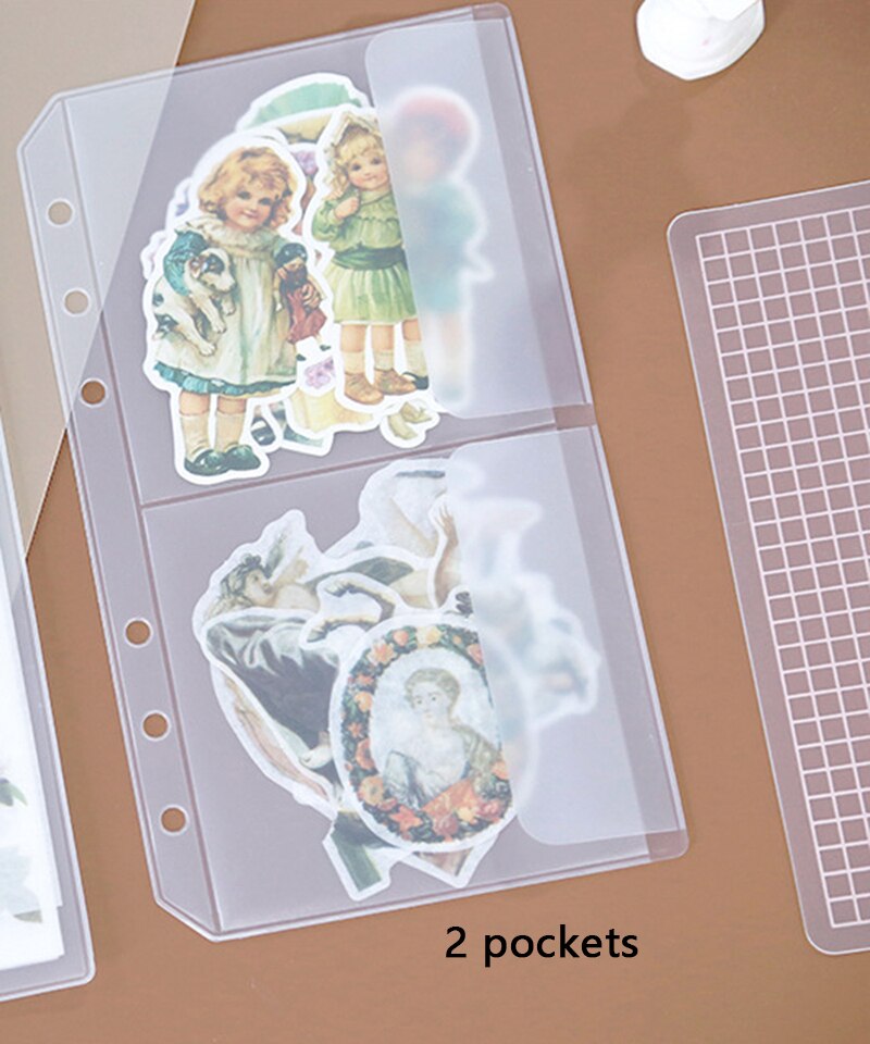 A5/A6 Transparent Storage File Holder Pouch Loose Leaf Notebook Collection Bag DIY Diary Accessory Name Card Case Storage Bag: A6-2