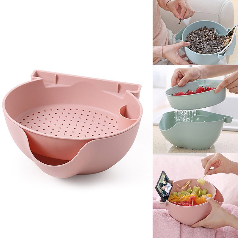 Skål fat dobbeltlags tørr frukt snacks frø beholdere telefon søppelholder plast oppbevaringsboks smykker arrangør
