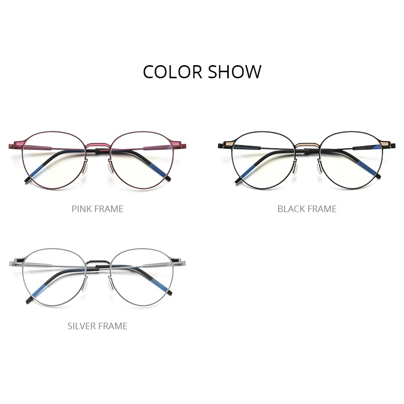 FONEX liga óculos quadro feminino redonda miopia prescrição óculos ópticos homens 2020 metal completo coreano screwless eyewear f1014