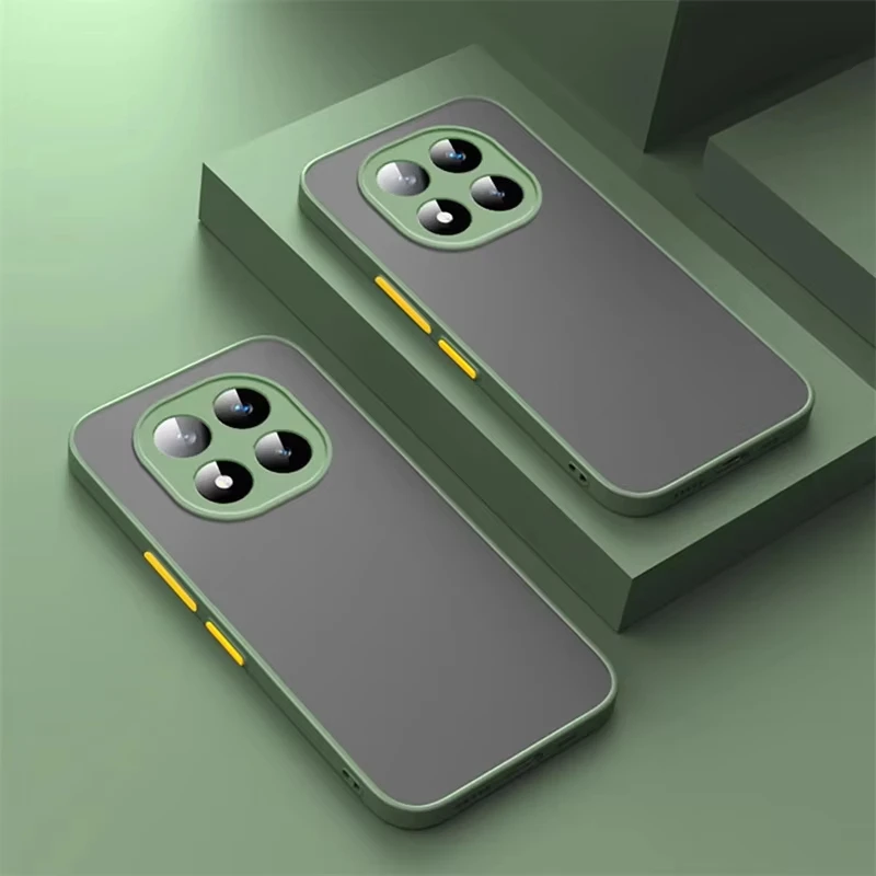 Funda mate para Xiaomi Redmi Note 14 Pro Plus + 4G 5G para Poco X7 Little X 7 parachoques de silicona a prueba de golpes cubierta trasera de plástico duro: Lona / green