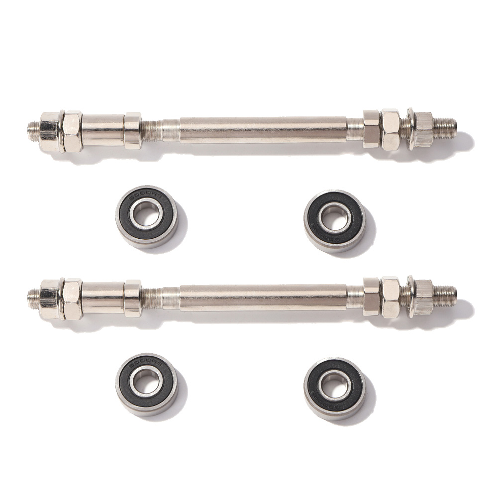 Bike Front Rear Wheel Hub Axle with 2 Bearings Bicycle Spindle Shift Shaft Lever: Burgundy