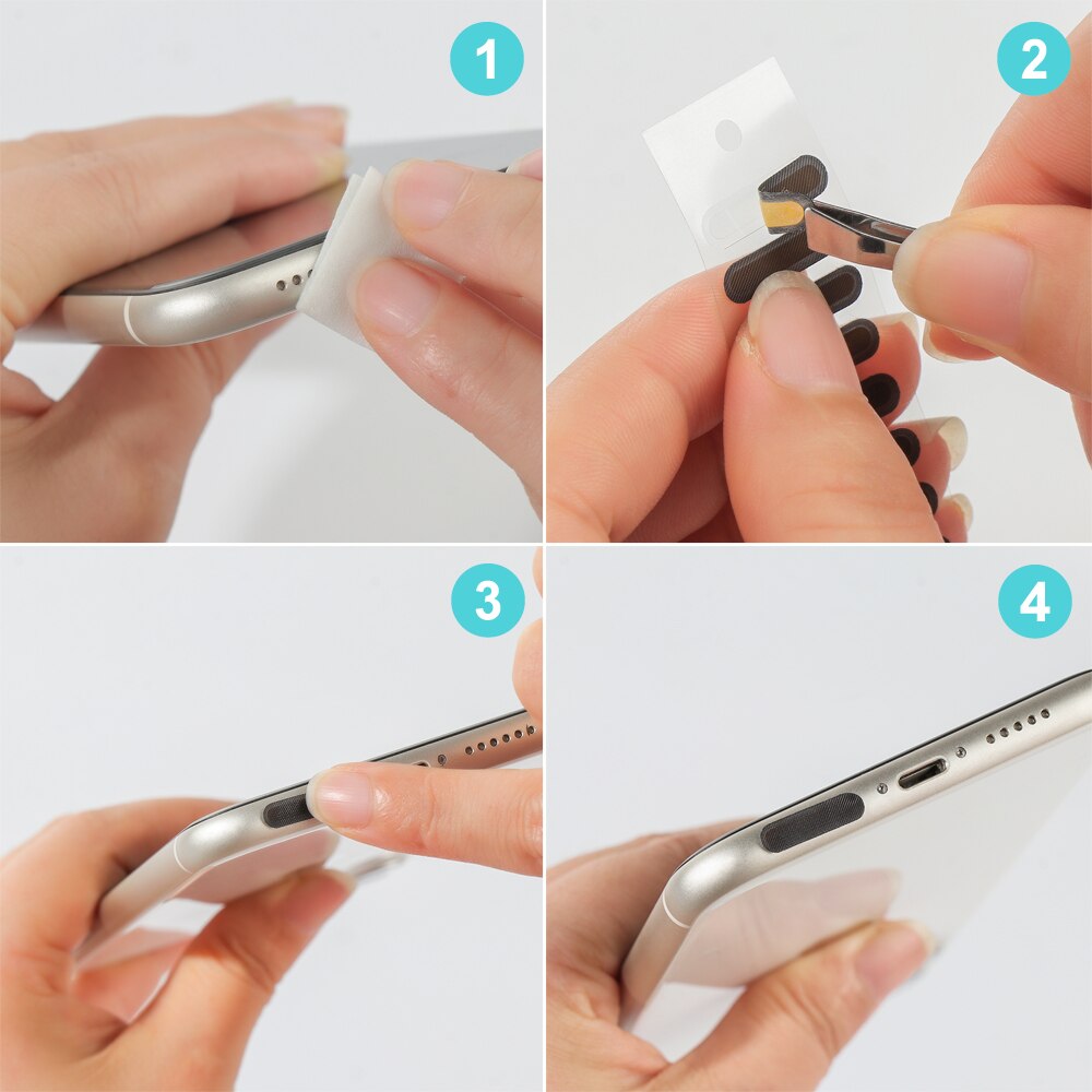 10/14Pc Universal modelo de teléfono móvil auricular de altavoz pegatina a prueba de polvo auricular teléfono neto trompeta mantener limpio Net
