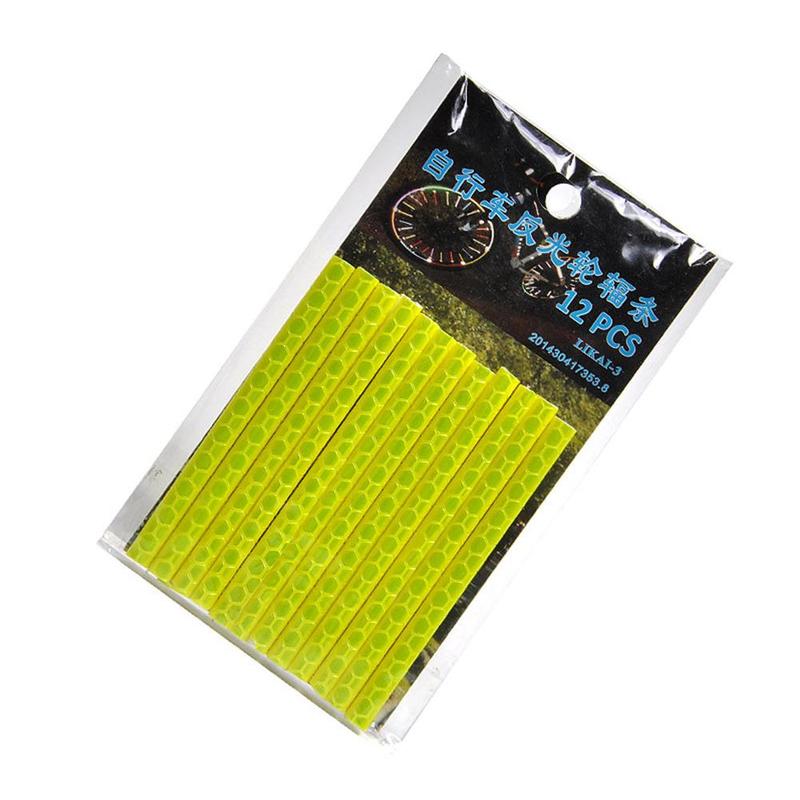 Sykkel sykkel sykling eiker hjul reflektor sikkerhetsfyller strømpe reflekterende  m7 p 2: Gul