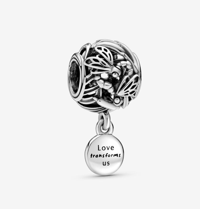 925 anhänger aus sterlingsilber: eine rosafarbene gänseblümchenblüte, ein allsehendes auge und eine feder – origineller damenschmuck.: Bernstein