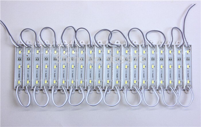 Module de lumière LED SMD 5630 étanche, module de rétroéclairage LED blanc (6000K) DC12V 1.5W 3 LED 45lm/led,