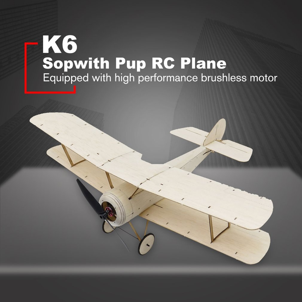 K6 kit/Elettronico Sopwith cucciolo RC Aereo di Legno di balsa 378 millimetri Warbird Aereo kit con Sistema di Alimentazione Brushless Aeromodellismo kit