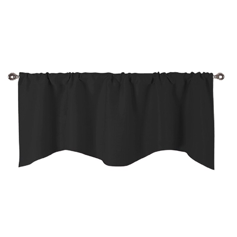 Rideaux occultants de couleur unie, stores romains élégants, rideau court café pour cuisine, rideau de fenêtre moderne pour armoire de cuisine K3NA: BK