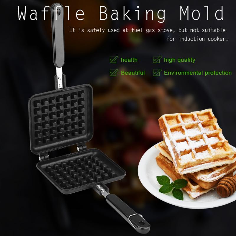 Moule antiadhésif à Double face pour gaufre, poêle à gaz en alliage d&#39;aluminium, gaufrier cône, plaque de presse à gaufres, outil de cuisson