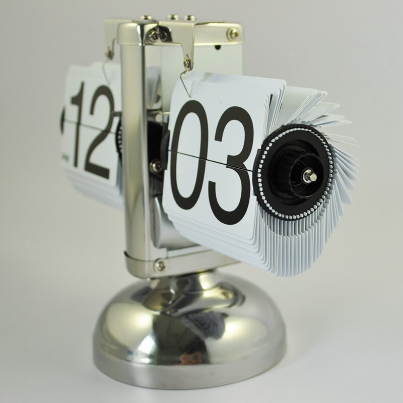 SODIAL(R) reloj Retro abatible hacia abajo-engranaje interno operado-blanco + brida de Cable gratis