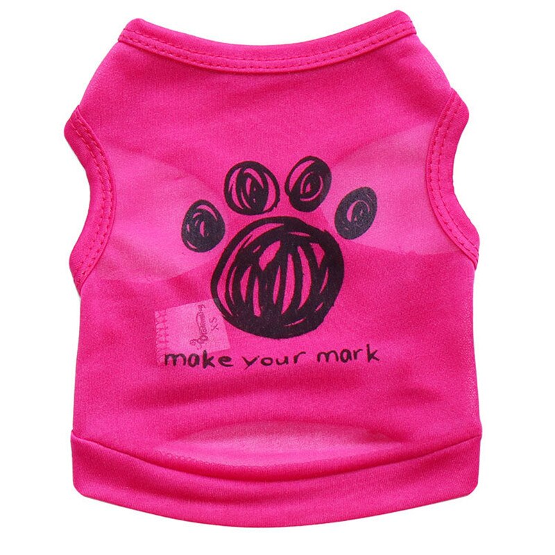 Lente/Zomer Hond Kleding Voor Kleine Honden Katten Gedrukt Puppy Pet Kat Vest Klassieke Hond T-shirt Shirts Chihuahua pug Kleding: Rose / L