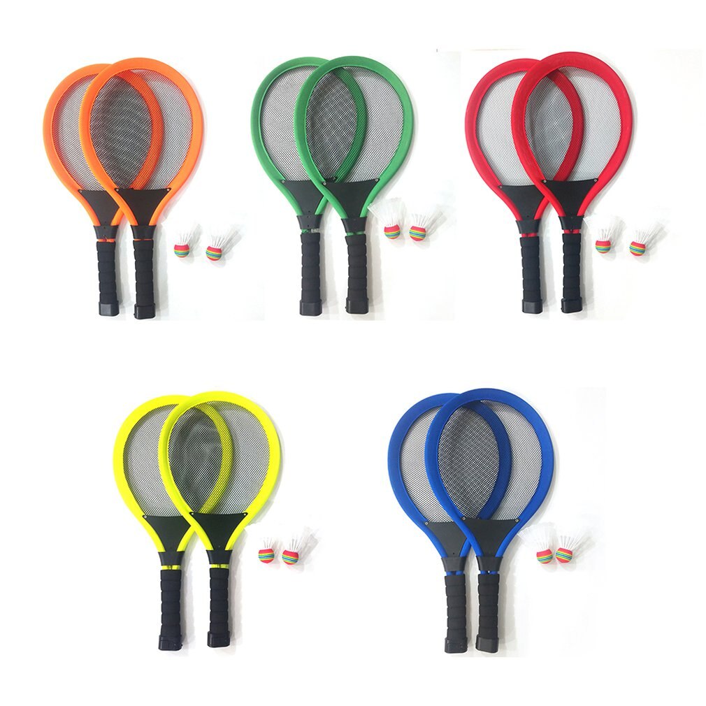 Lichtgevende Badminton Racket Set Nachtlampje Badmiton Bal Met Racket Kit Licht Voor Kids Kinderen Houden Begginers Familie