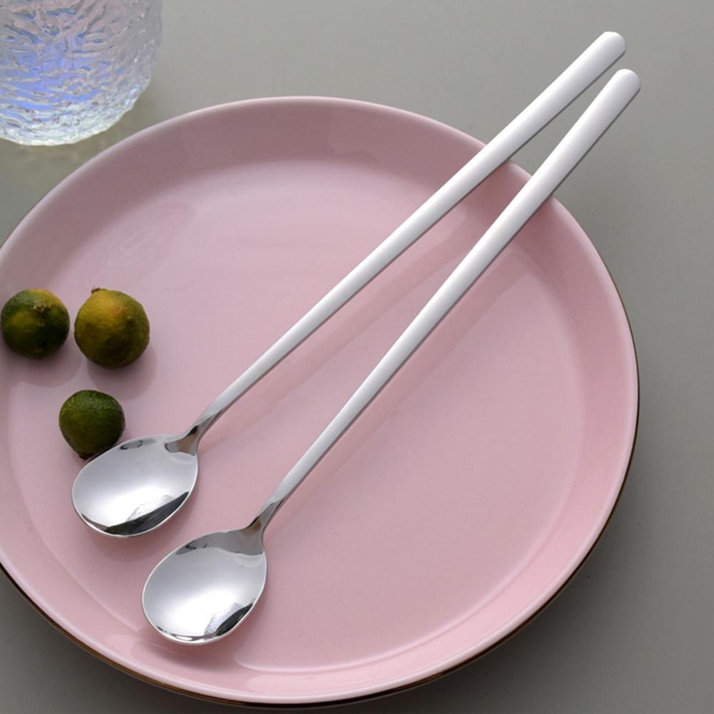 Metal Spoon Portable Anti-rust Stable Stainless Steel Spoon Breakfast Coffee Milk Teaspoon for Home