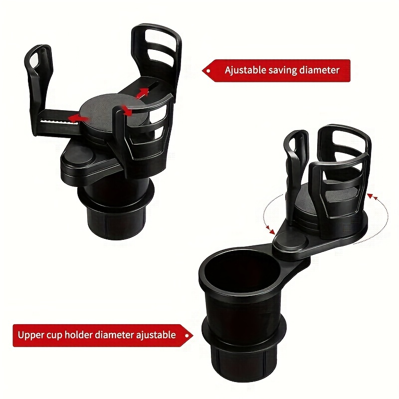 360 Roterende Auto Bekerhouder Multifunctionele 4 In 1 Verstelbare Dubbele Bekerhouder Expander Adapter Auto Cup Mount Mobiele Telefoon Houder
