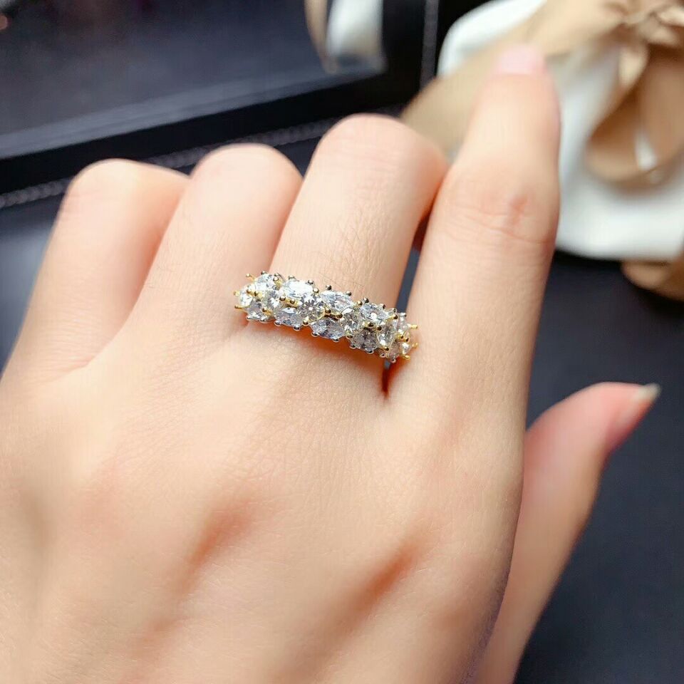 Meibapj 3Mm Moissanite Diamond Ring Voor Vrouwen 925 Sterling Zilver Fijne Bruiloft Sieraden