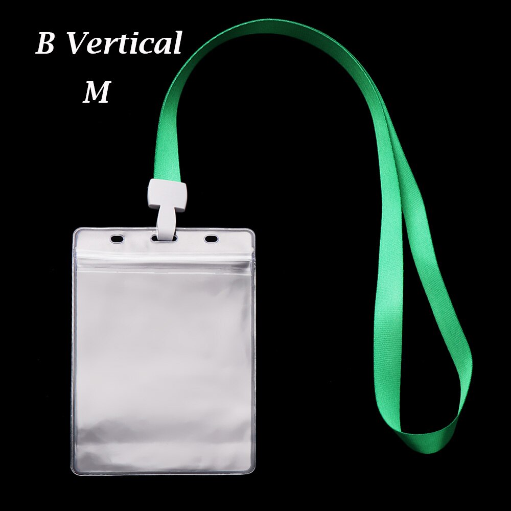 soporte de tarjeta de identificación de 2 lados Horizontal Vertical claro cubierta de tarjeta de trabajo de plástico suave impermeable funda, soporte: B Vertical M