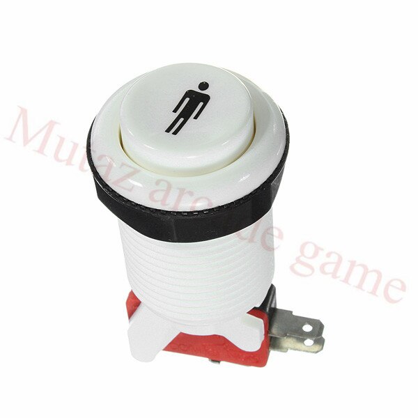 Happ style 1p/2p/3p/4p playe wit/zwarte start amerikaanse drukknoppen met microschakelaar voor arcade machine games mame jamma onderdelen: Wit 1p