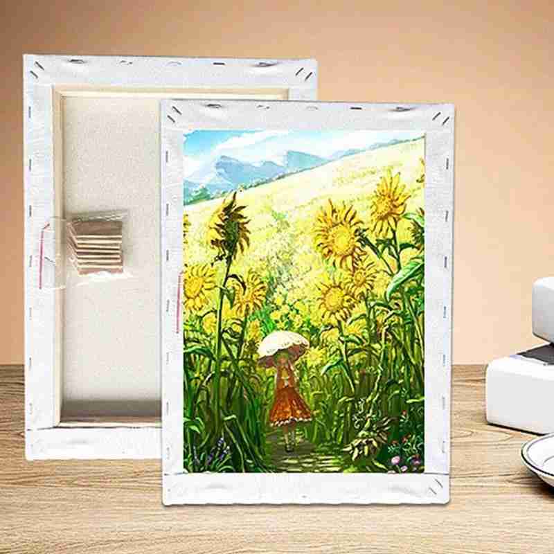 1 pc White Blank Square Artist Canvas For Oil Painting Wooden Board Frame