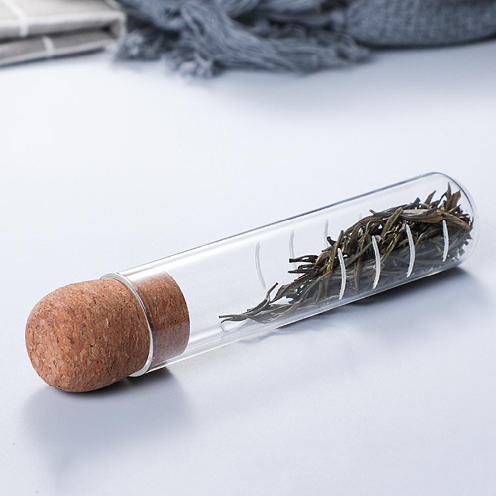 1pc kork glasflaske gennemsigtig te si mini tom flaske te infusionsrør brygning reagensglas til hjemmefest kontor