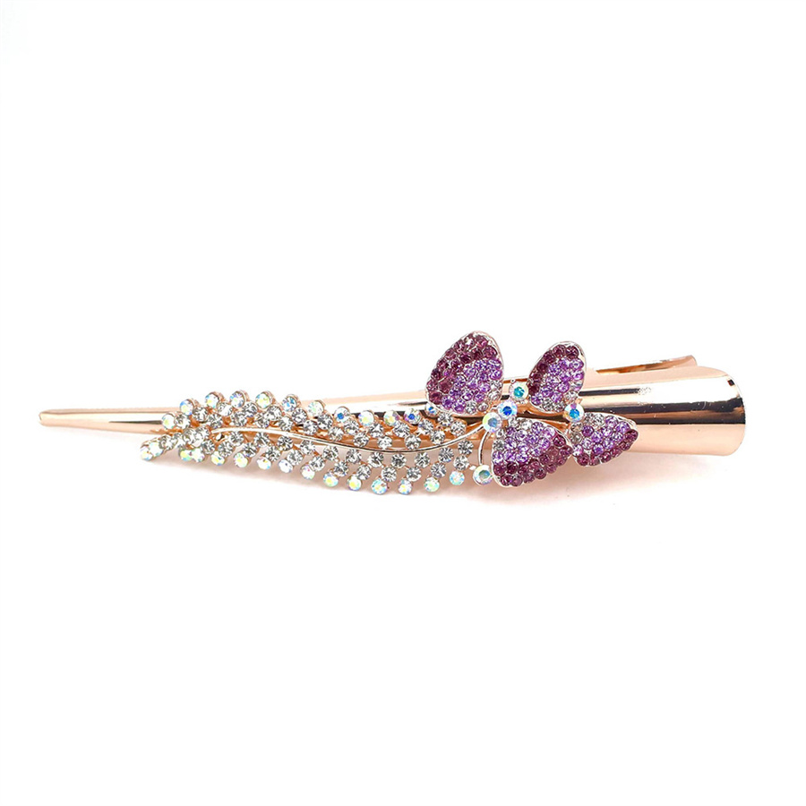 Pinza de pico de pato de cola de caballo de diamantes de imitación de lujo para mujer, pajarita dulce, pinzas para el cabello, diadema, accesorios para el cabello de , ,