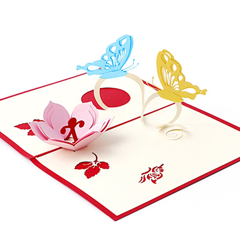 Handgemaakte Wenskaart 3D Kaarten Vlinder Voor Kerstmis Verjaardag Valentijnsdag Cadeau MAR10_35