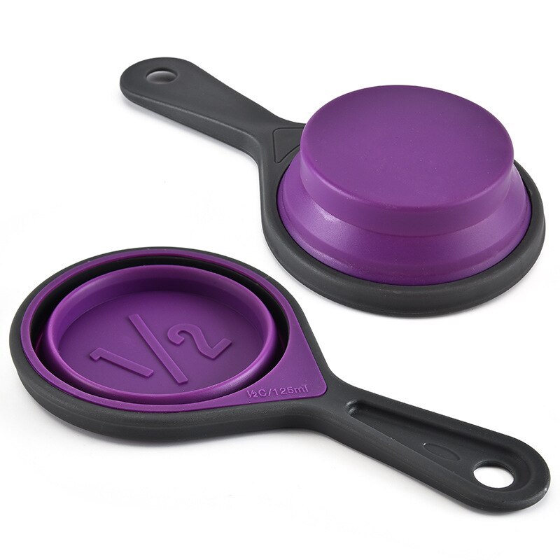 Colour Folding Measuring Spoon Set Silica Gel Measuring Cup Measuring Spoon Set 4 Baking Tools Measuring Spoon Set
