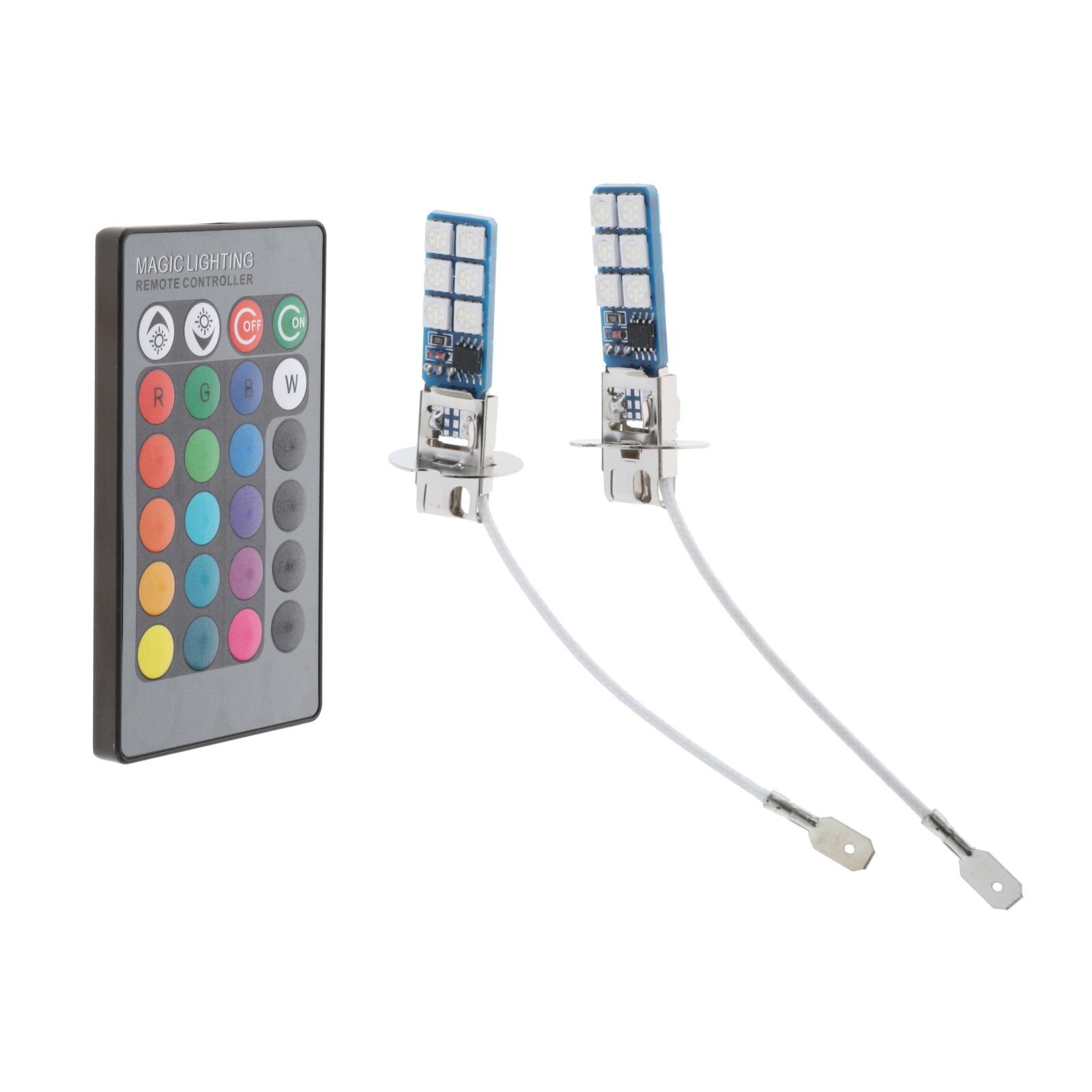 2 st 880 881 h1 h3 rgb led strålkastarlampa 1200lm dimstrålkastare till bilbilar tillbehör