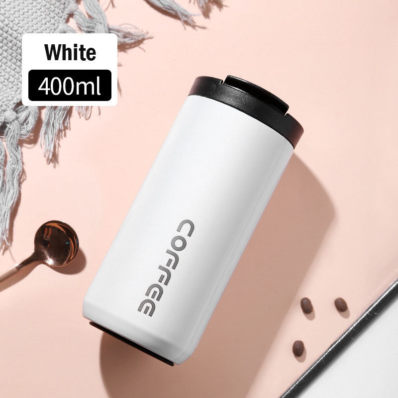 Xiaomi 400ml/500ml Double Stainless Steel 304 Coffee Mug Leak-Proof Thermos Bottle Mug Travel Thermal Cup Portable Youpin: BROWN