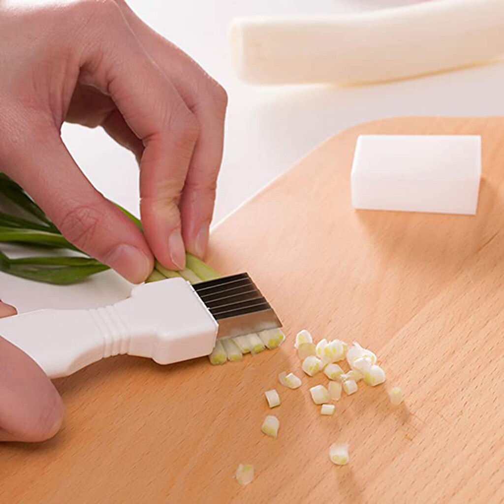 Keuken Snijden Ui Gehakte Groene Ui Mes Snijden Uien Artefact Knoflook Spruit Gesnipperde Groene Ui Versnipperen Zijde De Mes
