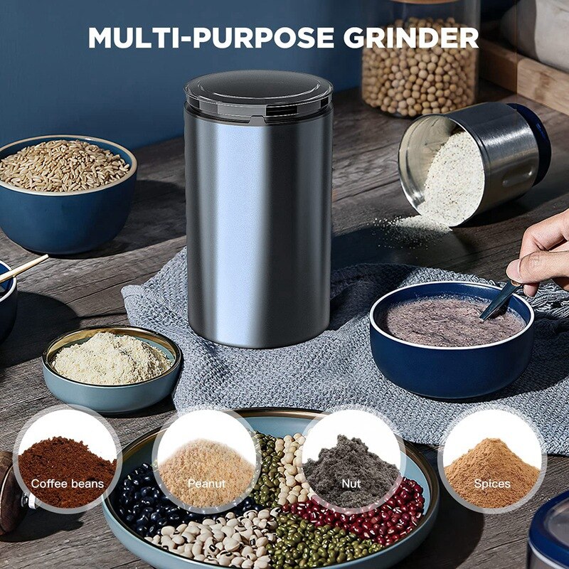 Electric Coffee Grinder, Spice Grinder With Stainless Steel Blade &amp; Bowl, One-Touch Control Coffee Bean Grinder