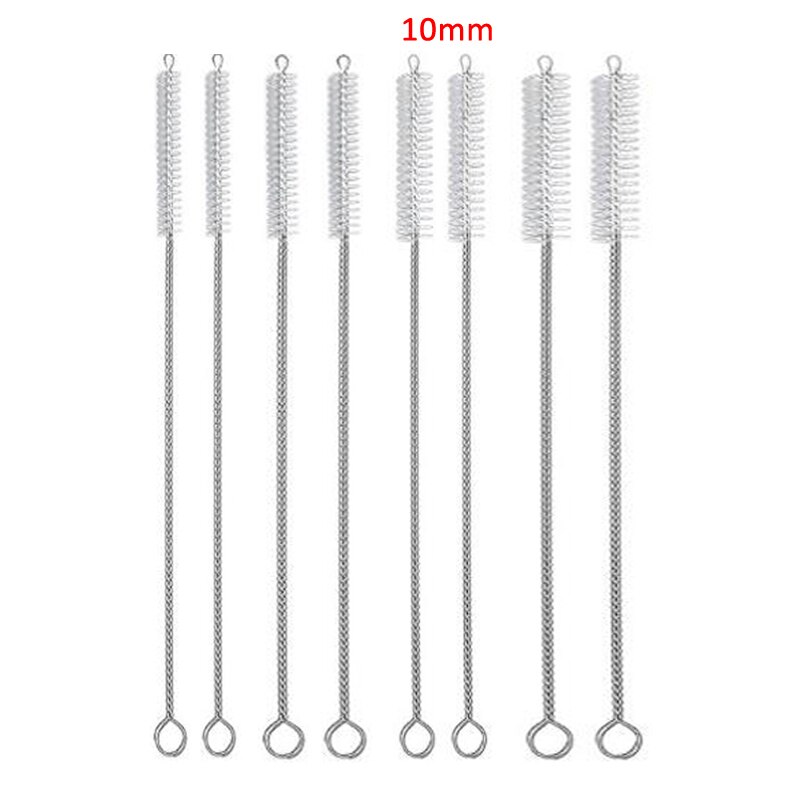 4Pcs/10Pcs Stro Reinigingsborstel Herbruikbare Milieuvriendelijke Rvs Rietje Cleaner Brush Set Zachte Haar Reiniging tool: 10mm Diameter(10Pcs)